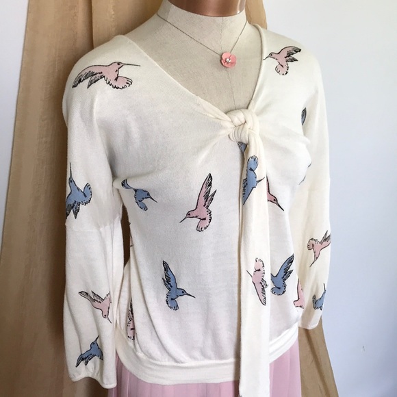 Modcloth Pastel Humming Bird Sweater - Picture 3 of 7